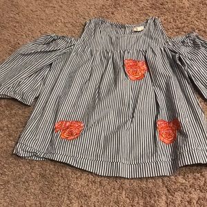 Striped Top With Roses